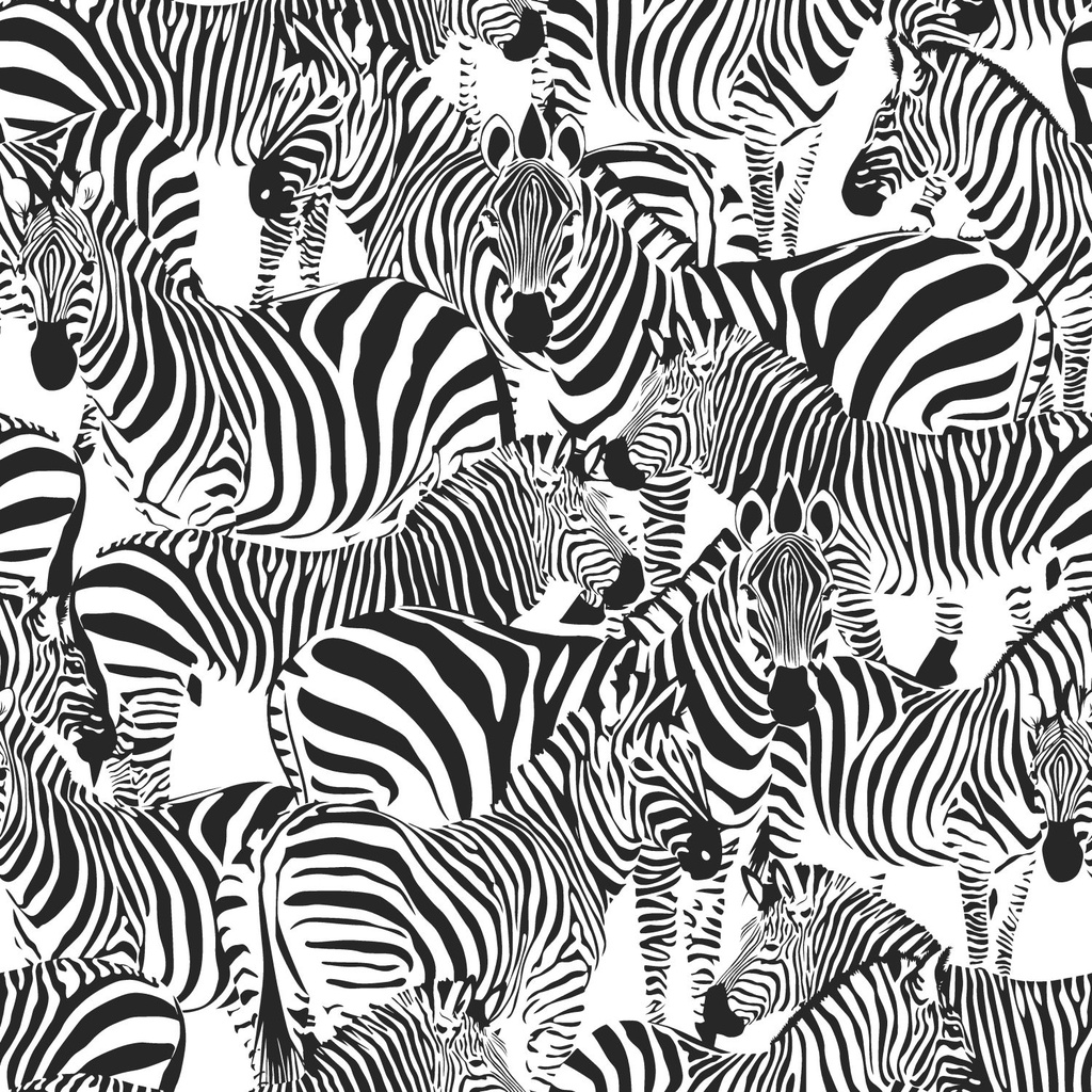 Papel tapiz zebra blanco y negro 154139155 154-139155