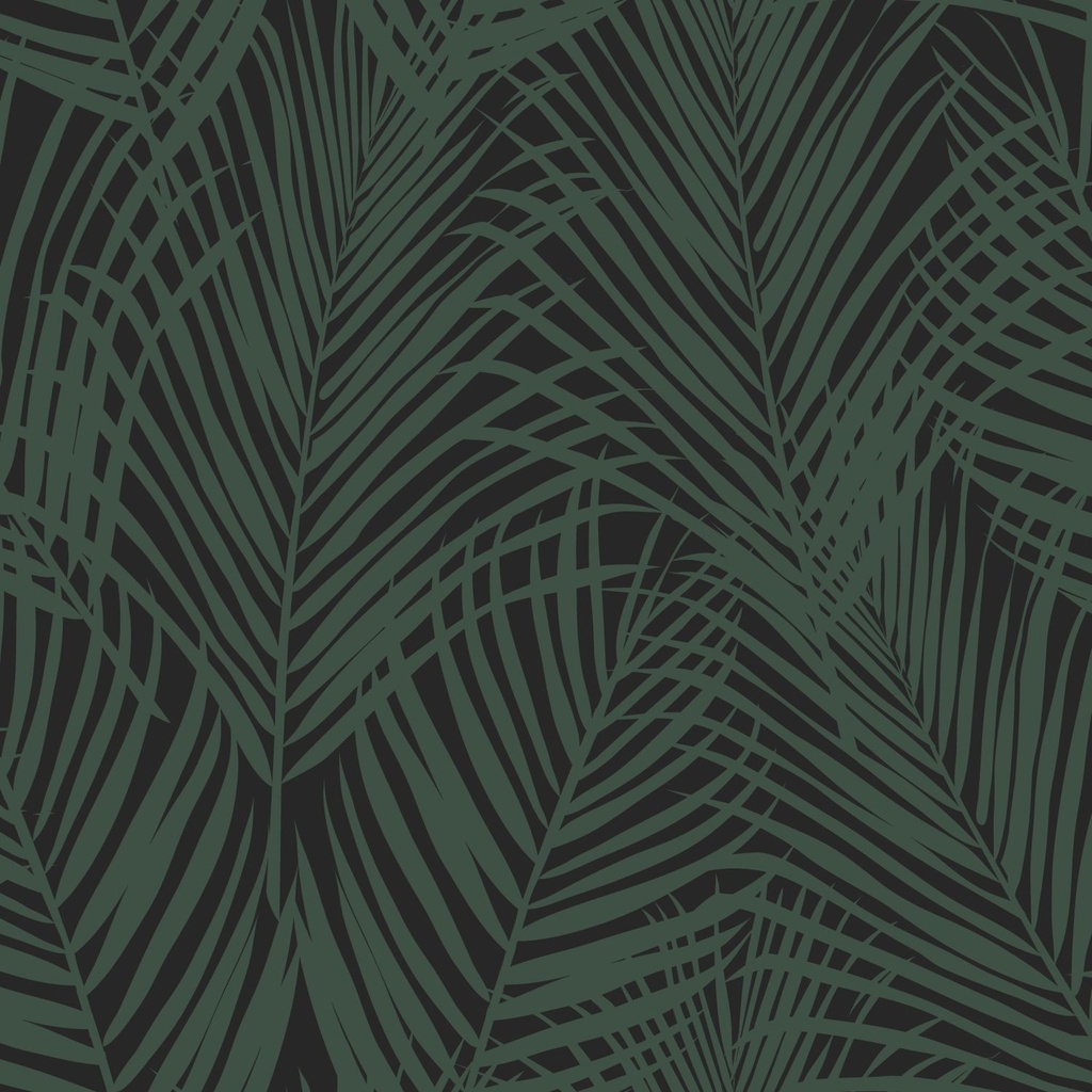 Papel tapiz hojas de palmera verde oscuro 154139157 154-139157