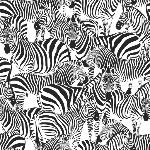 [139155] Papel tapiz zebra blanco y negro 154139155 154-139155