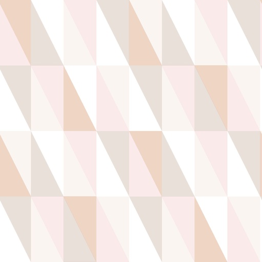 [139196] Papel tapiz triángulos gráficos rosa suave, naranja cálido y beige 156139196 156-139196